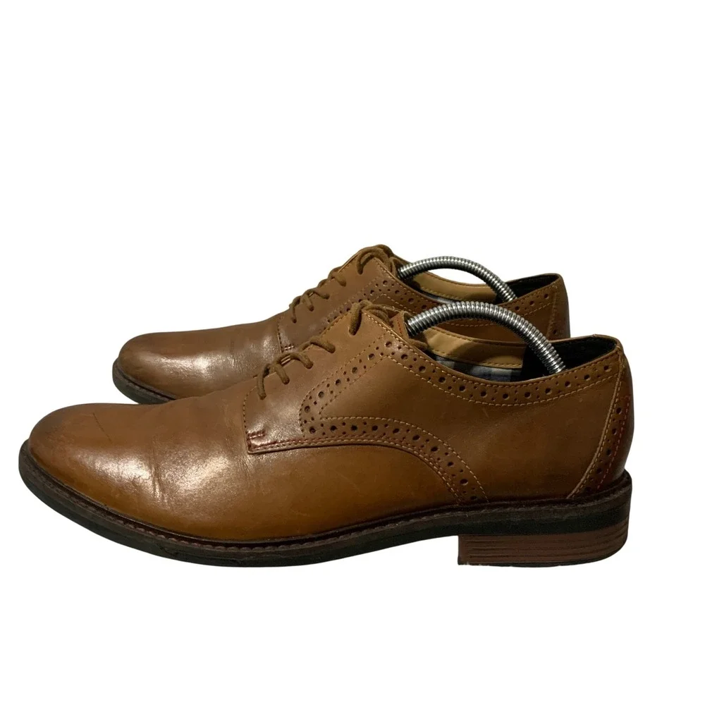 Bostonian Commonwealth‎ Men's Tan Leather Wingtip Oxford Dress Shoes Size 10.5